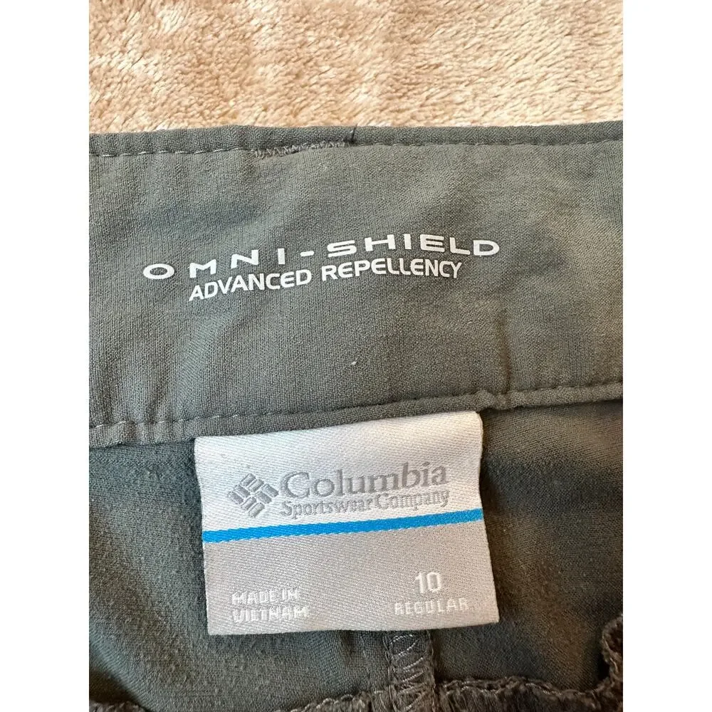 Columbia Omni Shield Convertible Hiking Pants Zip Off Shorts Womens 10 Gray